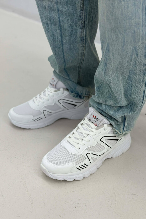 LACING PLATFORM MEN SNEAKERS WHITE-BLACK/BAZE - 2