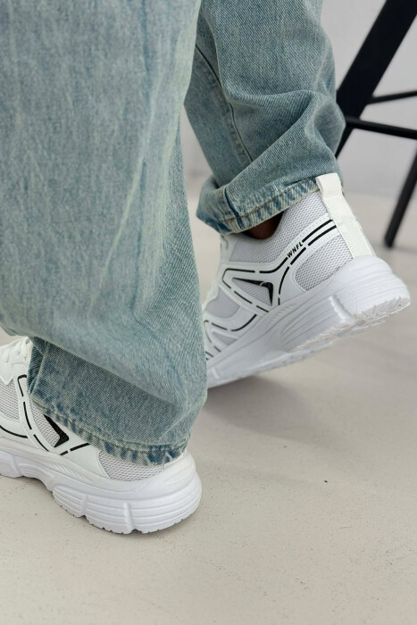 LACING PLATFORM MEN SNEAKERS WHITE-BLACK/BAZE - 3