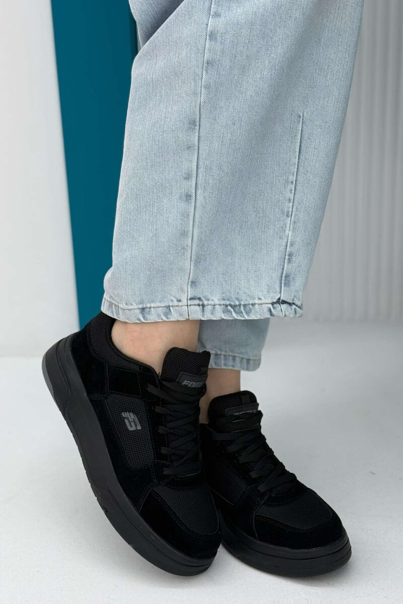 LACING PLATFORM ONE COLOR WOMEN SNEAKERS BLACK/ E ZEZE - 5