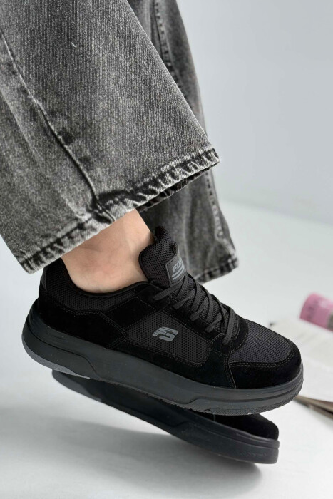 LACING PLATFORM ONE COLOR WOMEN SNEAKERS BLACK/ E ZEZE - 8