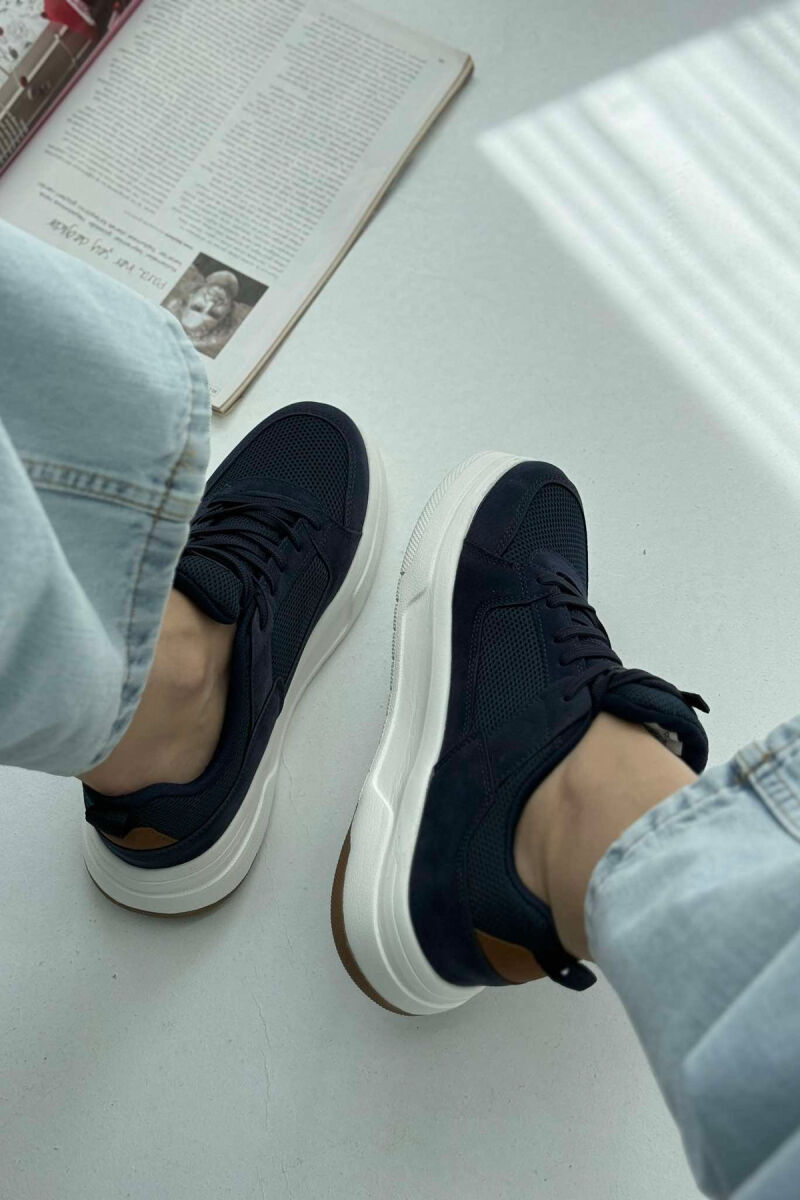 LACING PLATFORM ONE COLOR WOMEN SNEAKERS BLUE/BLU - 4