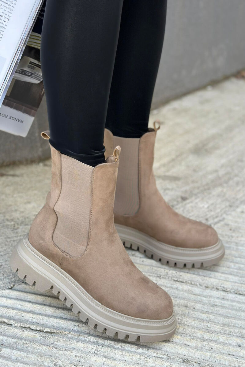 LACING PLATFORM WOMAN ANKLE BOOTS BEIGE/BEZHE - 3