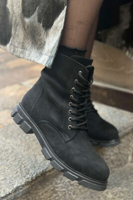 LACING PLATFORM WOMAN ANKLE BOOTS BLACK/ E ZEZE 