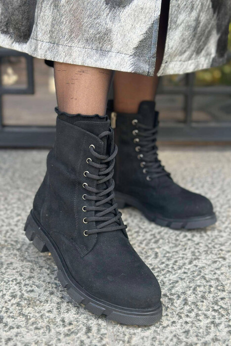 LACING PLATFORM WOMAN ANKLE BOOTS BLACK/ E ZEZE - 2