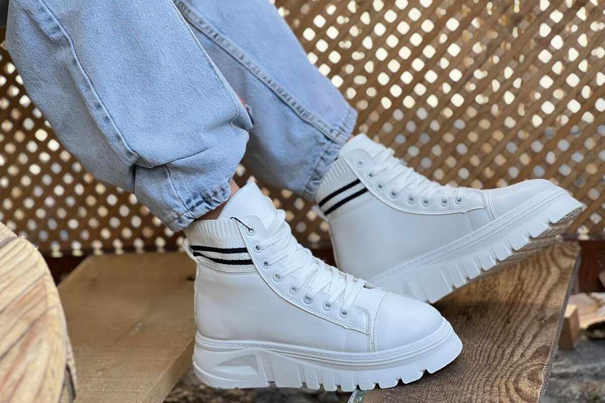 LACING PLATFORM WOMAN ANKLE BOOTS WHITE-E BARDHE - 3