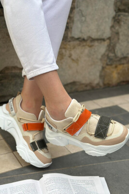 LACING PLATFORM WOMEN SNEAKER BEIGE+ORANGE/BZHPO 