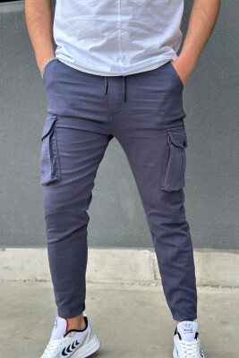 LACING POCKET ONE COLOR CARGO PANTS DARK BLUE/BEE 