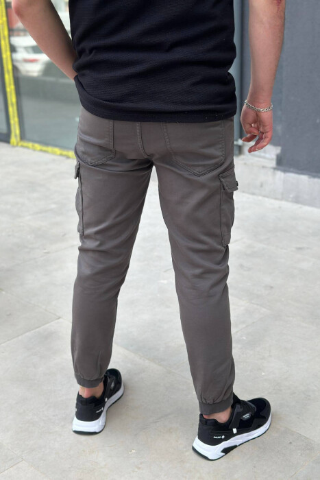 LACING POCKET ONE COLOR CARGO PANTS DARK GREEN/JEE - 2