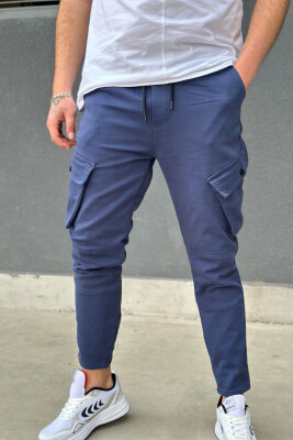 LACING POCKET ONE COLOR MEN CARGO PANTS BLUE/BLU 