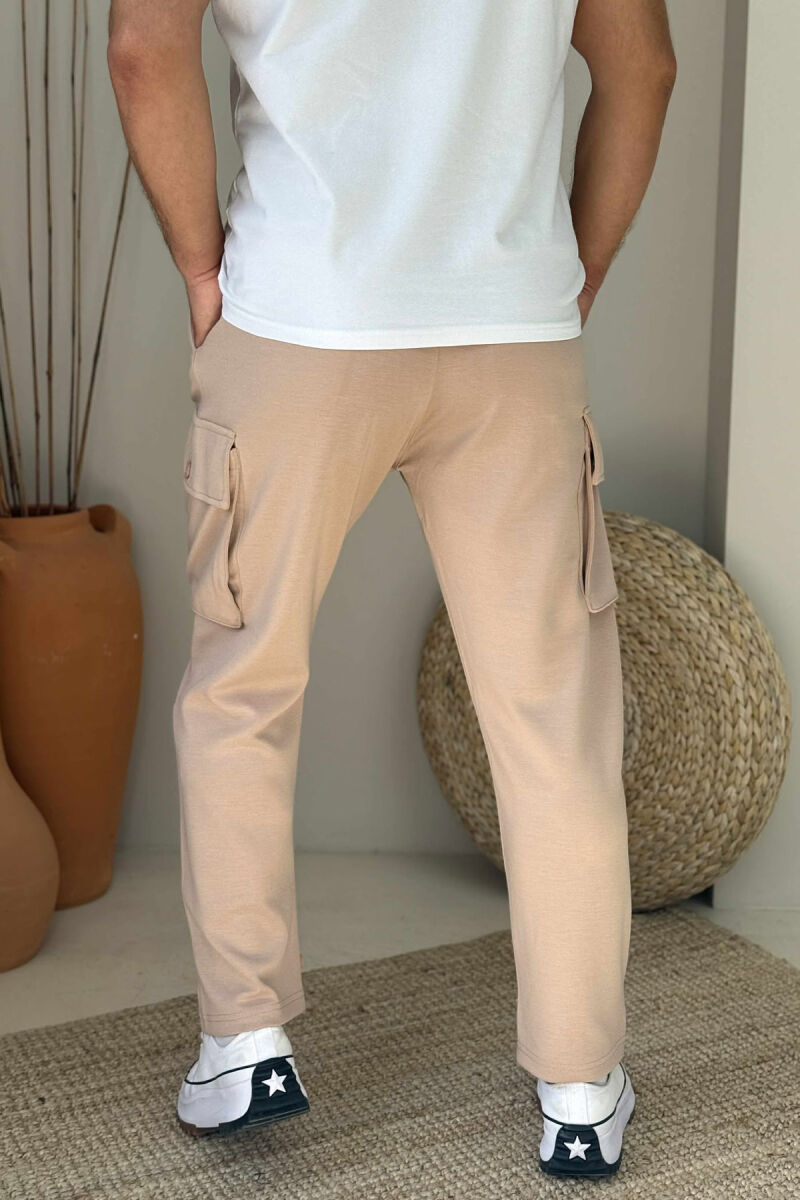 LACING POCKETS DETAIL MEN PANTS BEIGE/BEZHE - 3