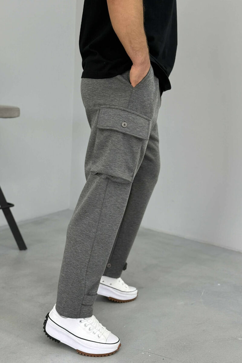 LACING POCKETS DETAIL MEN PANTS GREY/GRI - 4