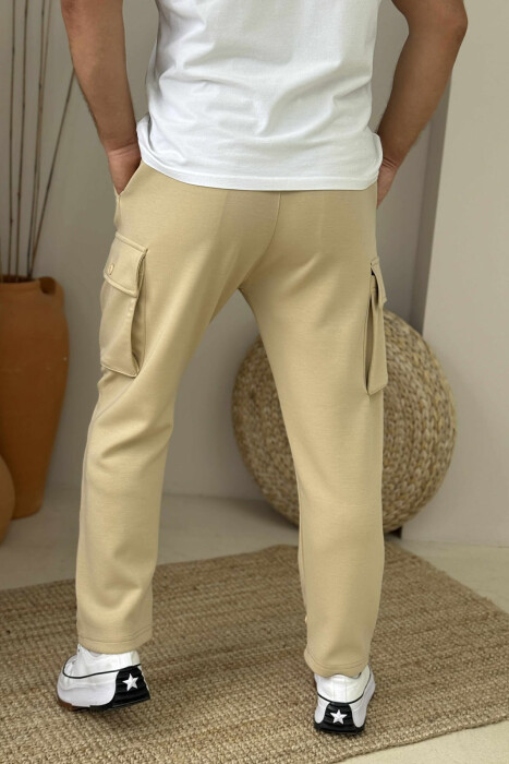 LACING POCKETS DETAIL MEN PANTS LIGHT BEIGE/BZHZB - 3