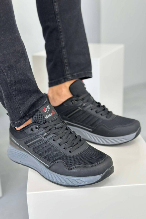 LACING RUNNING MEN SNEAKERS BLACK-GREY/ZEGR 