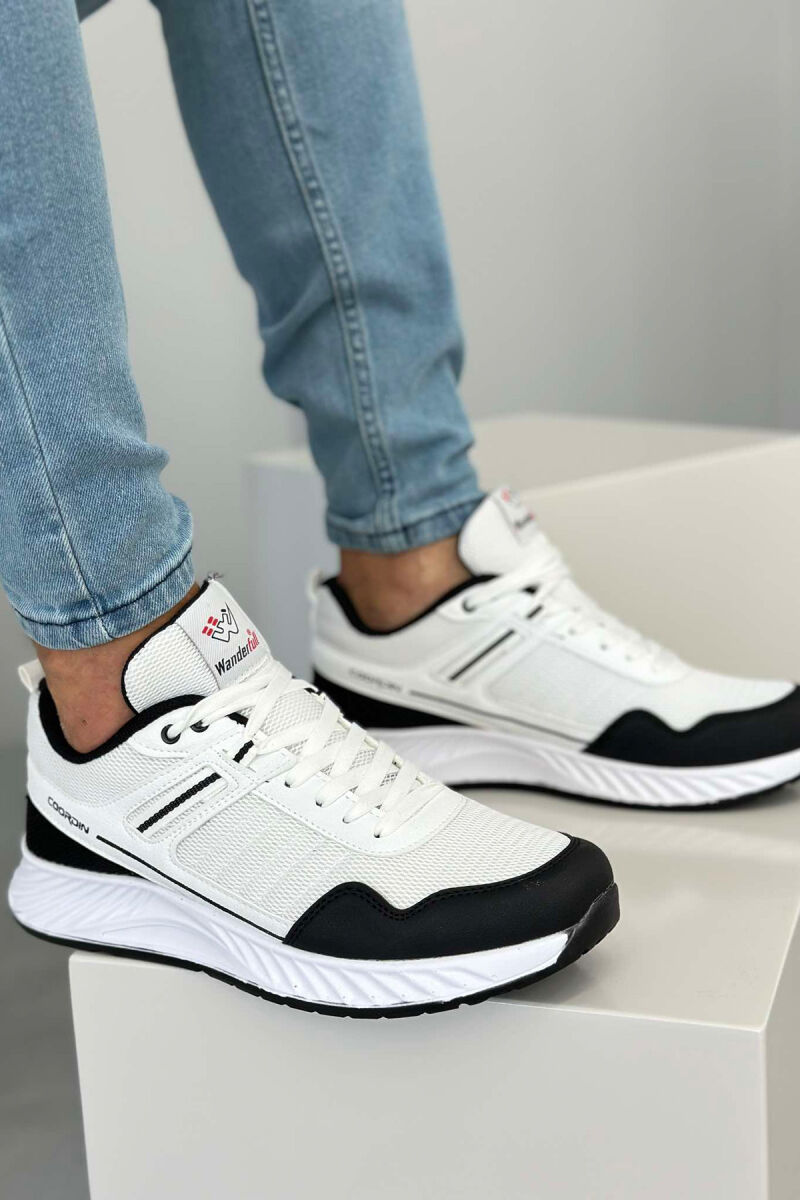 LACING RUNNING MEN SNEAKERS WHITE-BLACK/BAZE - 2