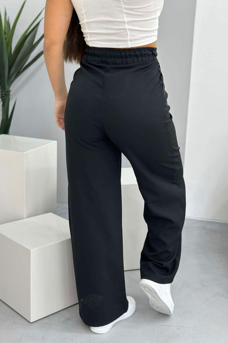 LACING SEMI ELASTIC WAIST WOMEN TROUSERS BLACK/ E ZEZE - 5