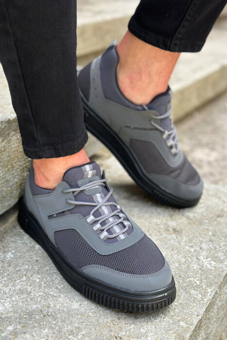 LACING SIMPLE MAN SHOES DARK GREY/GEE - 3