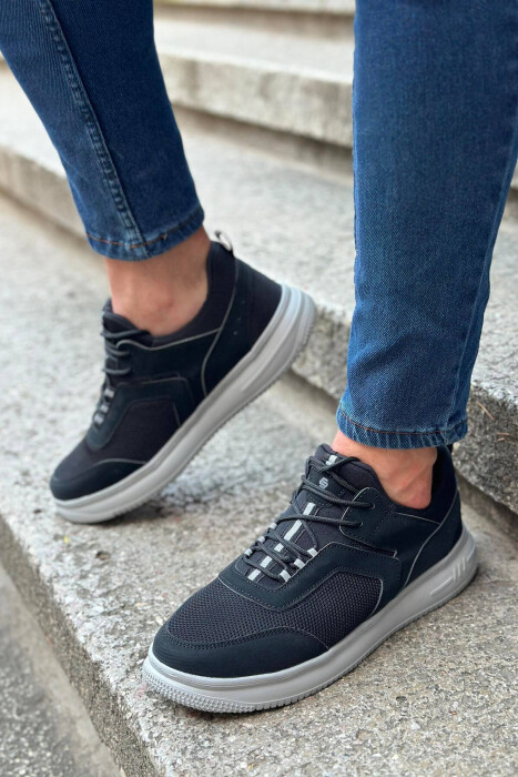 LACING SIMPLE MAN SNEAKERS BLACK-GREY/ZEGR - 2