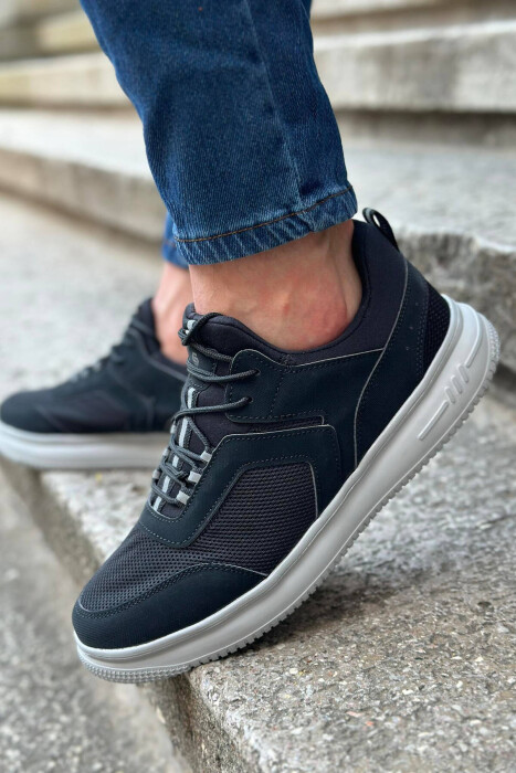 LACING SIMPLE MAN SNEAKERS BLACK-GREY/ZEGR - 3