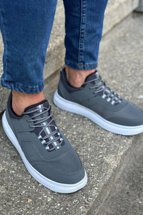 LACING SIMPLE MAN SNEAKERS GREY-WHITE/GRBA - 2