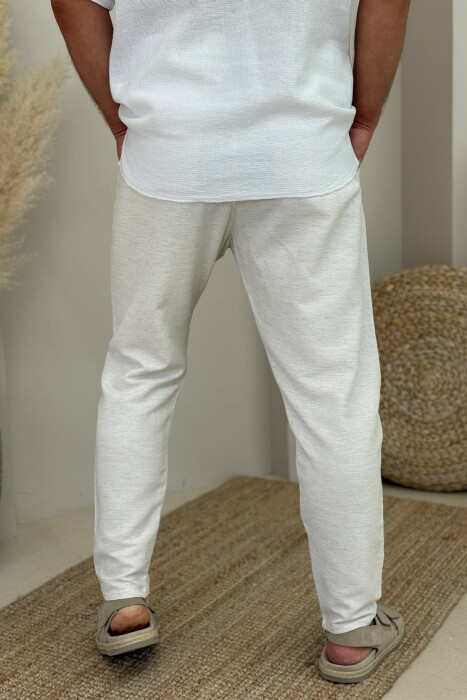 LACING SIMPLE MEN PANTS CREAM/KREM - 2