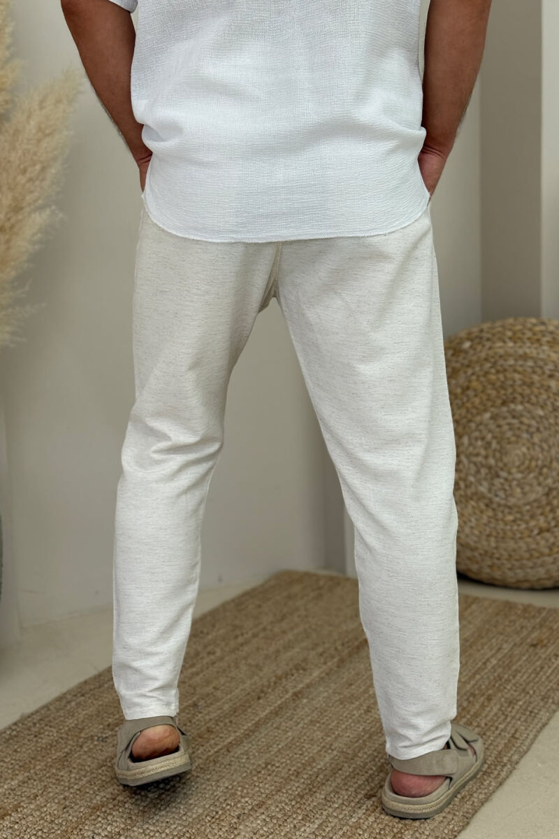 LACING SIMPLE MEN PANTS CREAM/KREM - 2