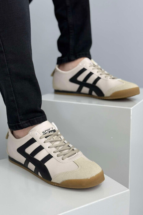 LACING SIMPLE MEN SNEAKERS BEIGE/BEZHE - 1