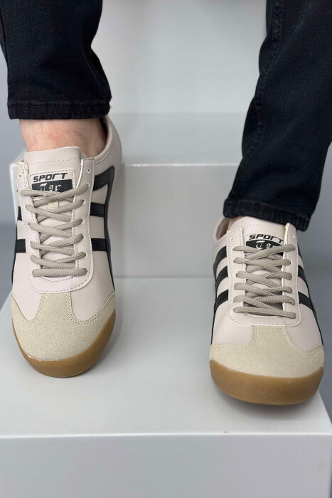 LACING SIMPLE MEN SNEAKERS BEIGE/BEZHE - 3