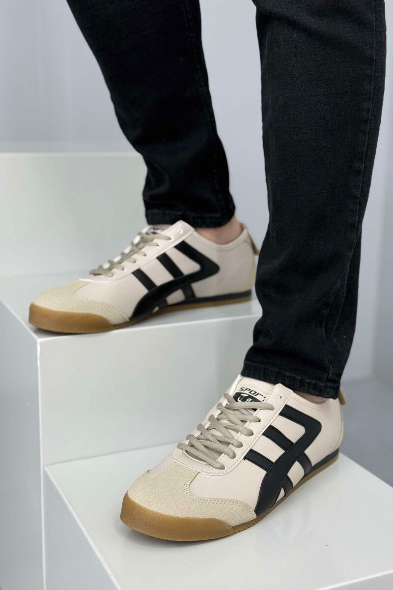 LACING SIMPLE MEN SNEAKERS BEIGE/BEZHE - 4
