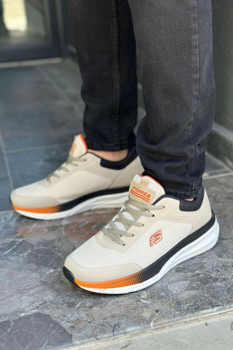 LACING SIMPLE MEN SNEAKERS BEIGE+ORANGE/BZHPO 