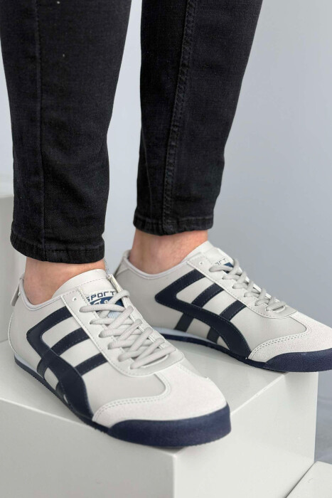 LACING SIMPLE MEN SNEAKERS GREY-BLUE/ GRBL - 1