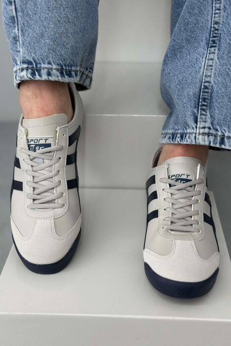 LACING SIMPLE MEN SNEAKERS GREY-BLUE/ GRBL - 4