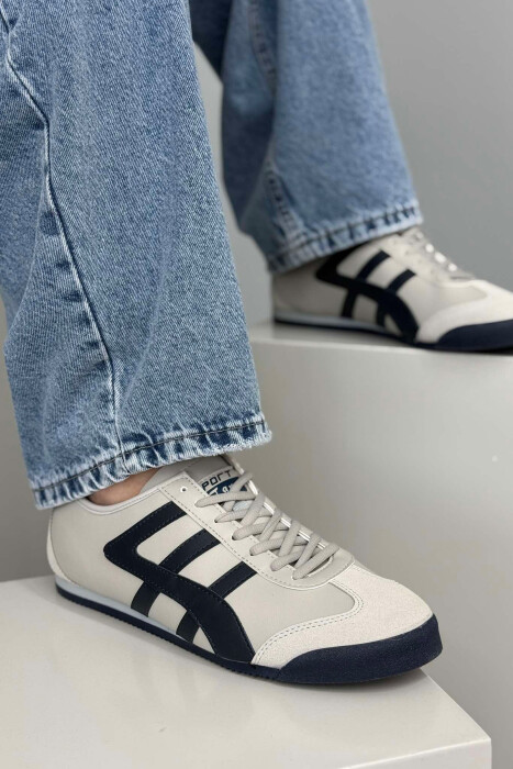 LACING SIMPLE MEN SNEAKERS GREY-BLUE/ GRBL - 7