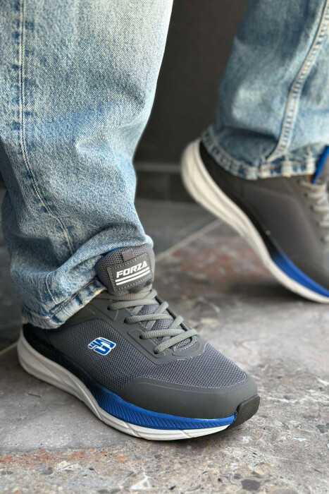 LACING SIMPLE MEN SNEAKERS GREY-BLUE/ GRBL - 2