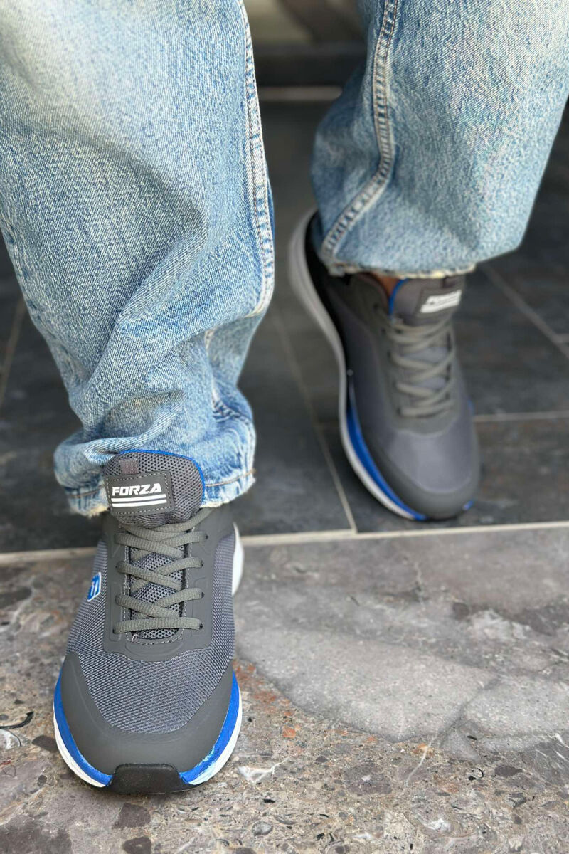 LACING SIMPLE MEN SNEAKERS GREY-BLUE/ GRBL - 3