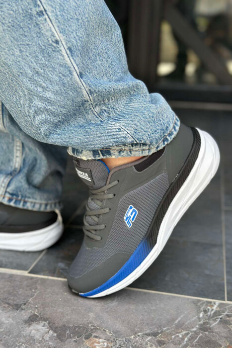 LACING SIMPLE MEN SNEAKERS GREY-BLUE/ GRBL - 4