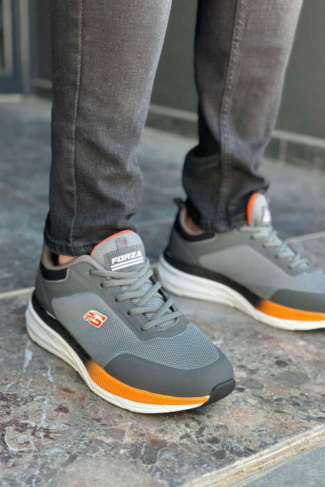 LACING SIMPLE MEN SNEAKERS GREY/ORANGE/GRPO 