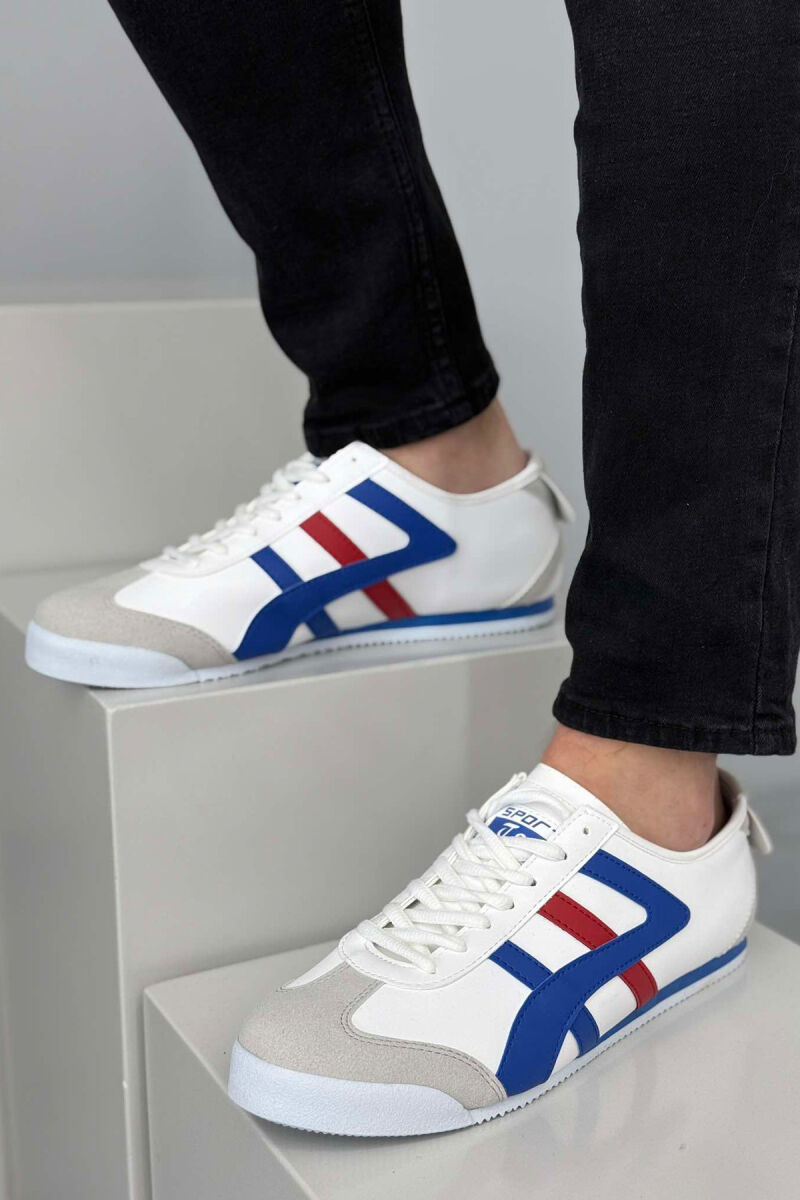 LACING SIMPLE MEN SNEAKERS WHITE-BLUE/BABL - 2