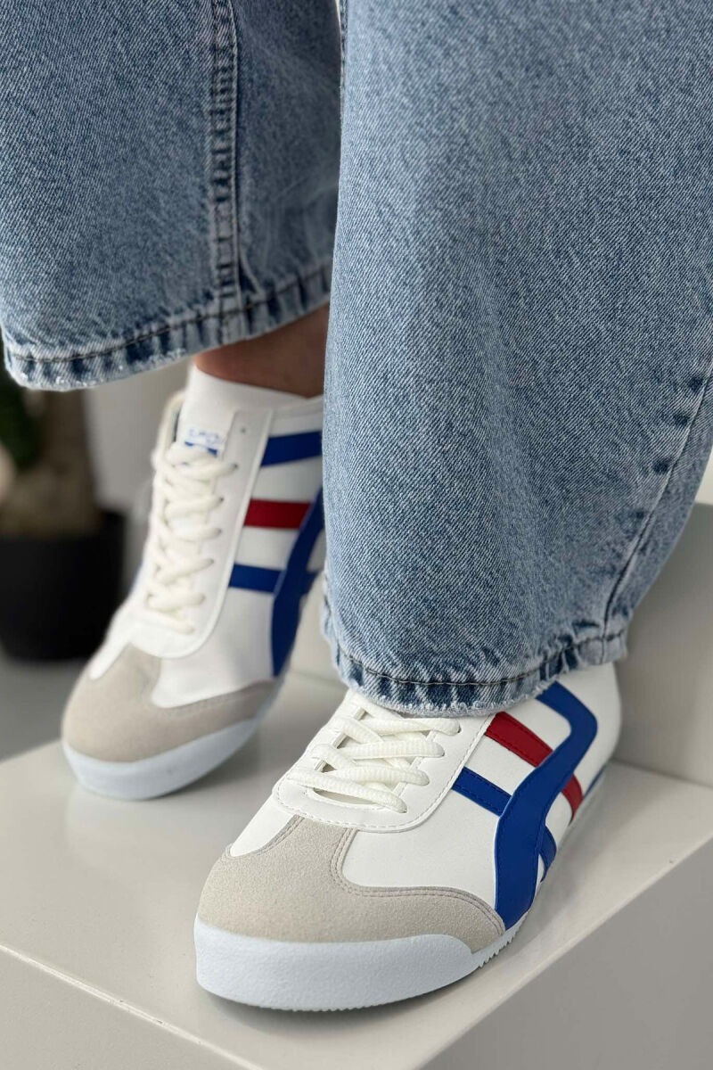 LACING SIMPLE MEN SNEAKERS WHITE-BLUE/BABL - 7