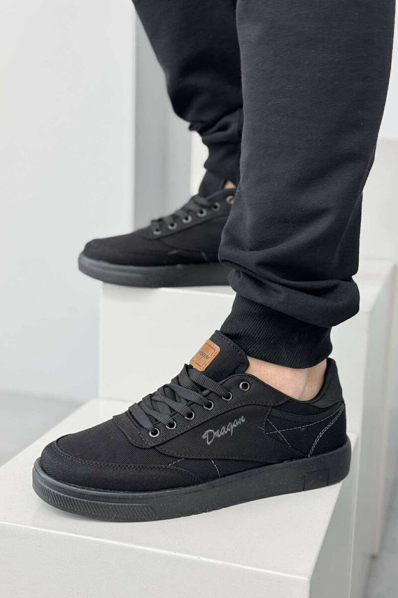 LACING SIMPLE ONE COLOR MEN SNEAKERS BLACK/ E ZEZE - 1