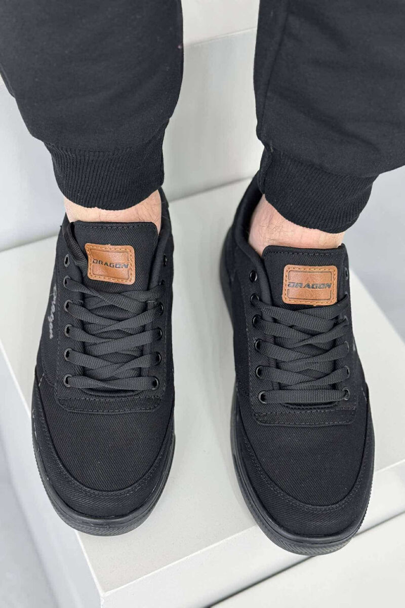 LACING SIMPLE ONE COLOR MEN SNEAKERS BLACK/ E ZEZE - 2