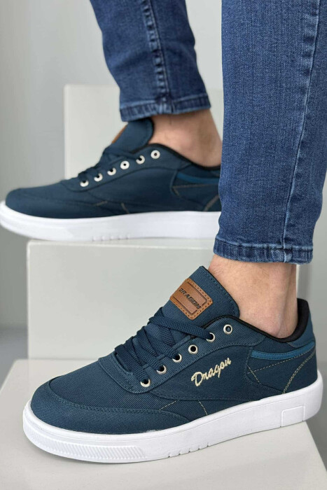 LACING SIMPLE ONE COLOR MEN SNEAKERS BLUE STONE/GK 