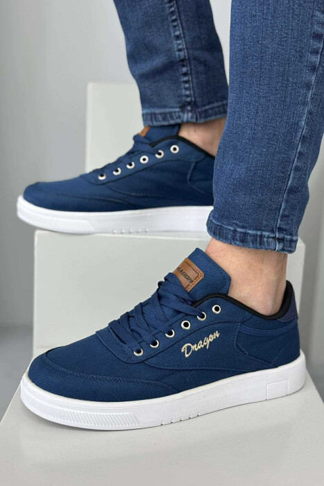 LACING SIMPLE ONE COLOR MEN SNEAKERS BLUE/BLU 