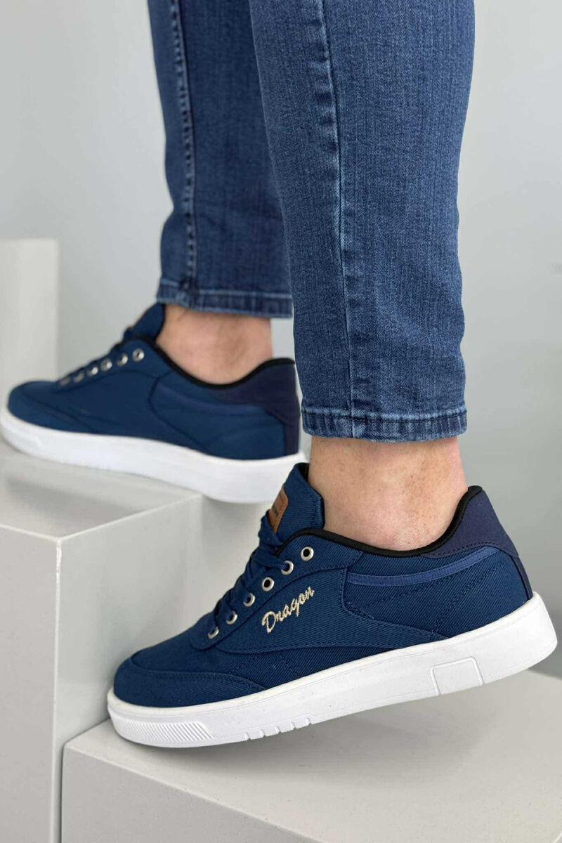 LACING SIMPLE ONE COLOR MEN SNEAKERS BLUE/BLU - 2