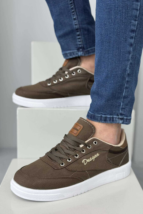 LACING SIMPLE ONE COLOR MEN SNEAKERS BROWN/KAFE 