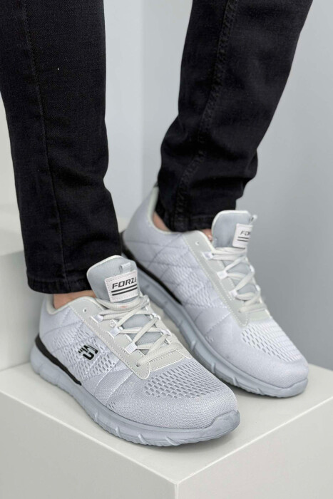 LACING SIMPLE PLATFORM MEN SNEAKERS LIGHT GREY/GZ - KLAUDIO FASHION