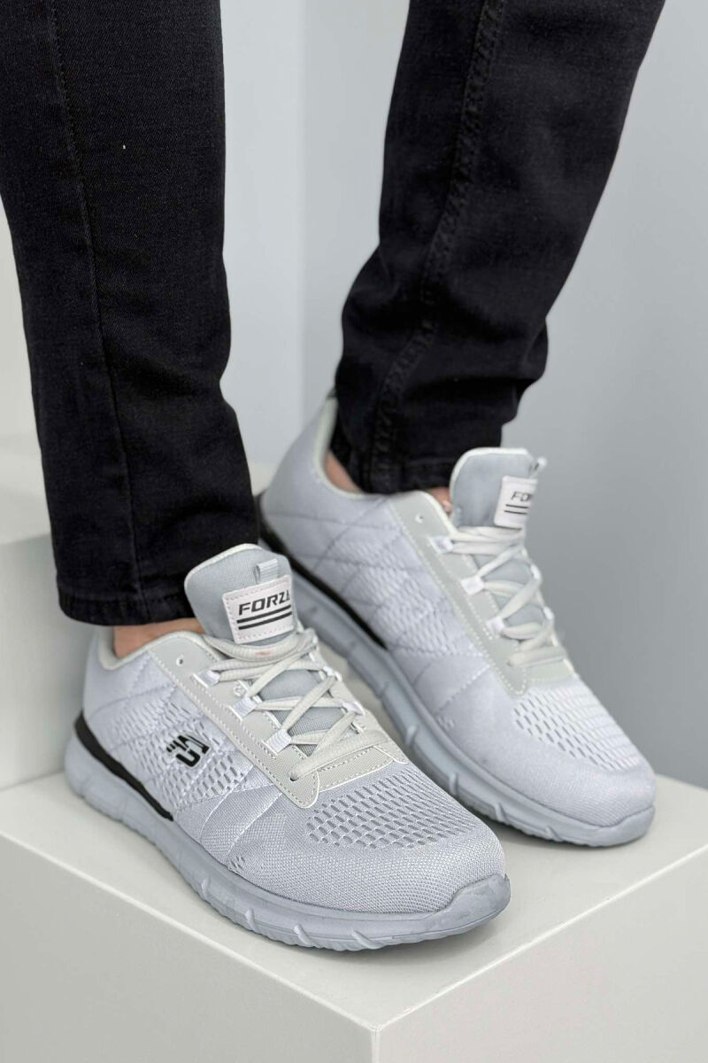 LACING SIMPLE PLATFORM MEN SNEAKERS LIGHT GREY/GZ - 1