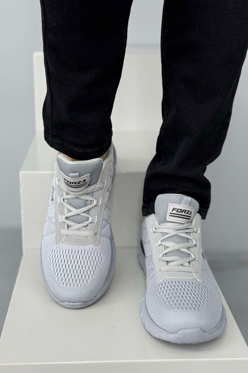 LACING SIMPLE PLATFORM MEN SNEAKERS LIGHT GREY/GZ - 3