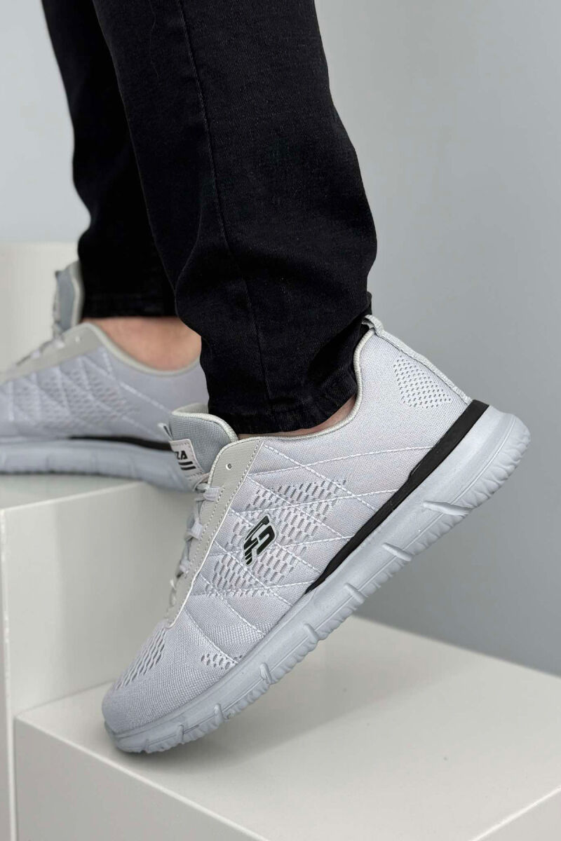 LACING SIMPLE PLATFORM MEN SNEAKERS LIGHT GREY/GZ - 4