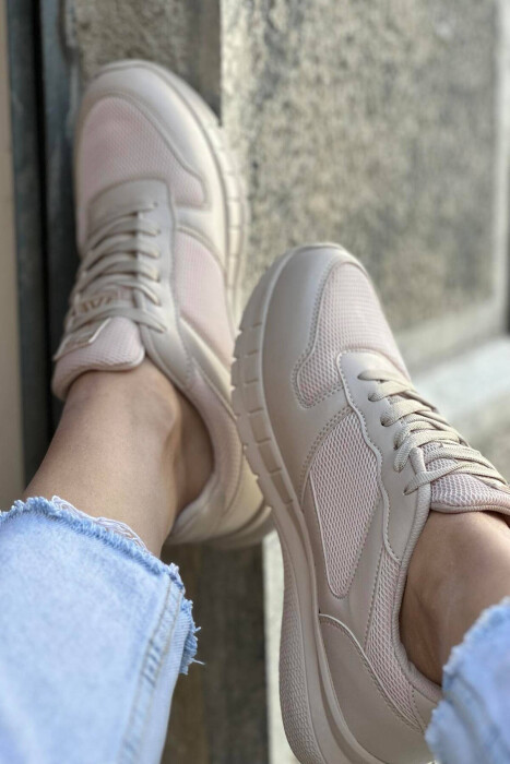 LACING SIMPLE WOMAN SNEAKERS BEIGE/BEZHE - 5