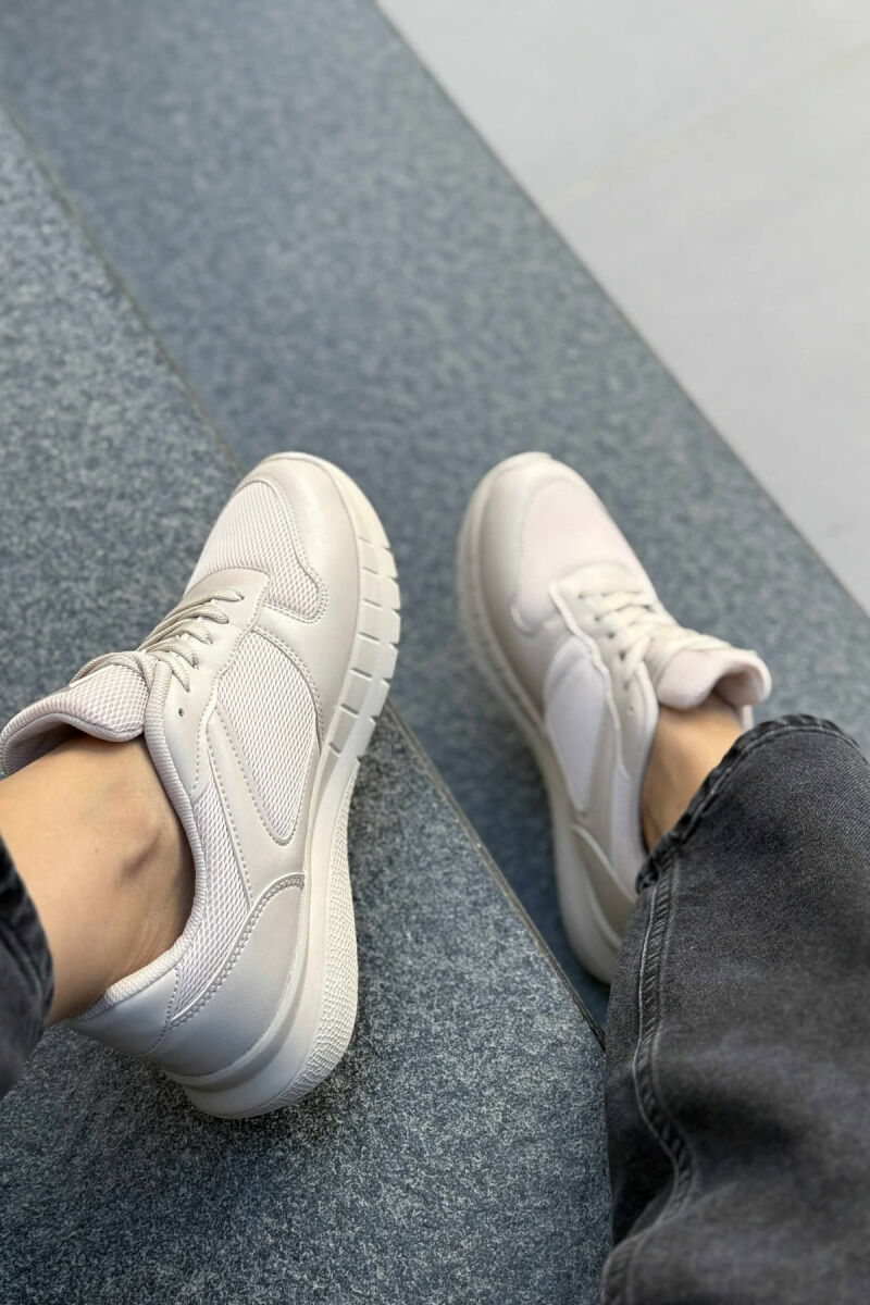 LACING SIMPLE WOMAN SNEAKERS BEIGE/BEZHE - 4